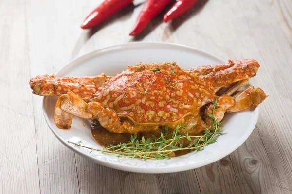 Malaysiska kryddig krabba — Stockfoto
