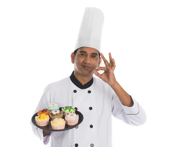 Indiase mannelijke chef-kok — Stockfoto