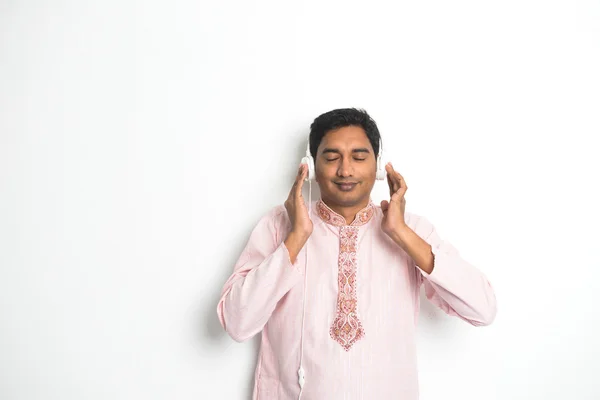 Indian male enjoying music — Stock Photo, Image