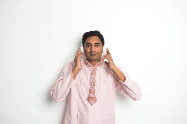 Indian male enjoying music — Stock Photo, Image