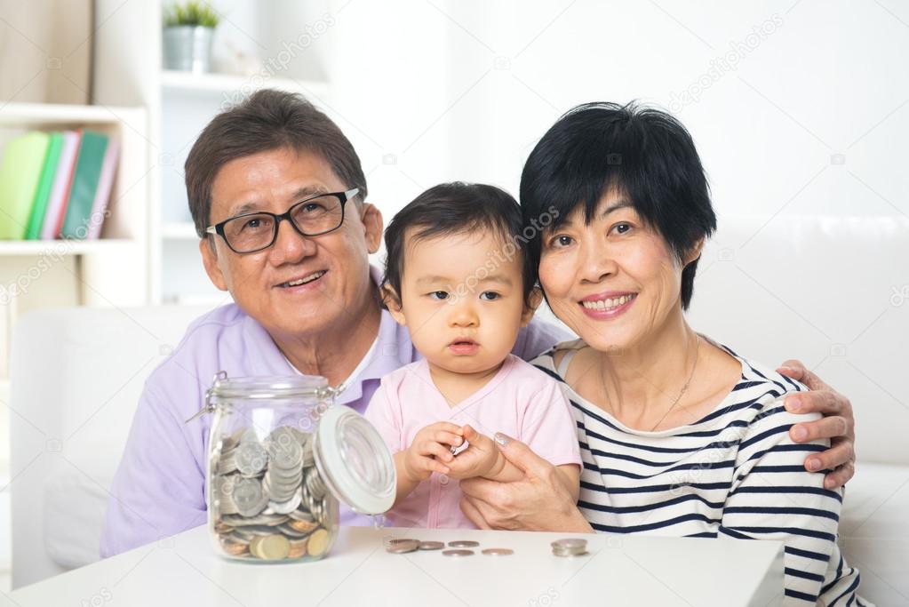 Chinese senior saving money