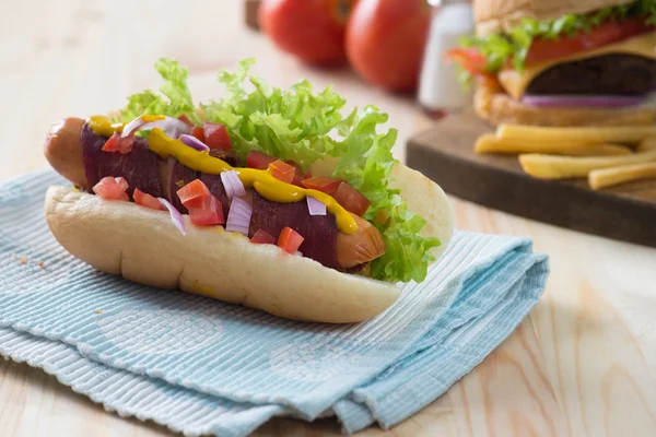 Hot dog al bacon — Foto Stock