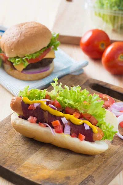 Spek hotdog — Stockfoto