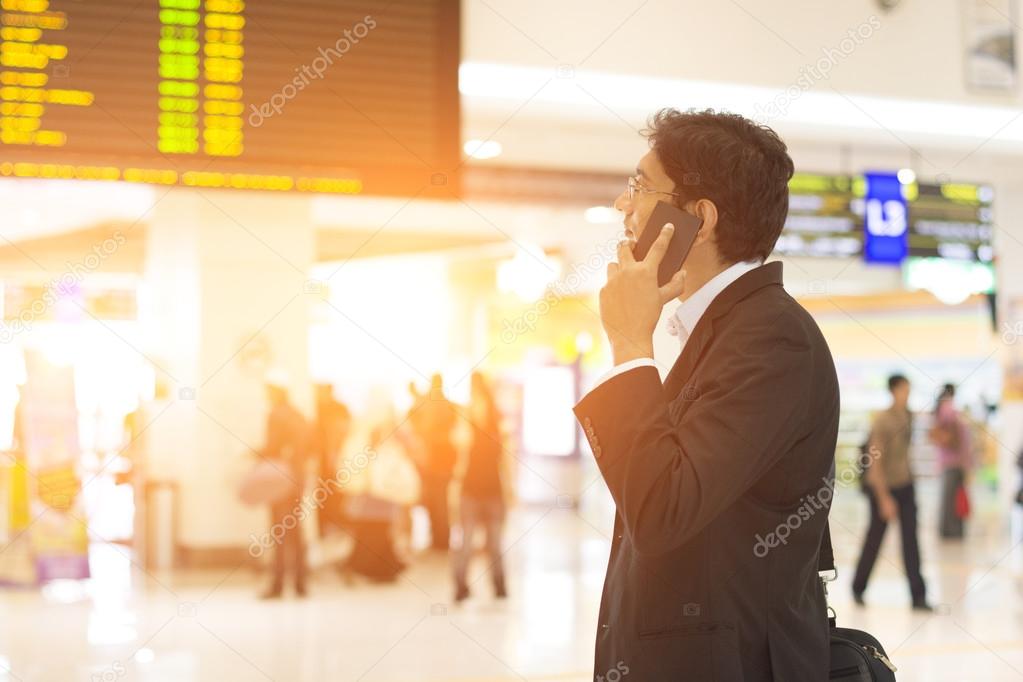 indian male at airport terminal
