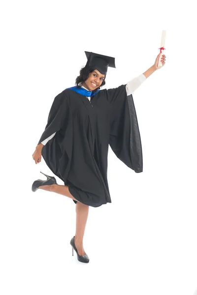 Mulher graduada com seu diploma — Fotografia de Stock