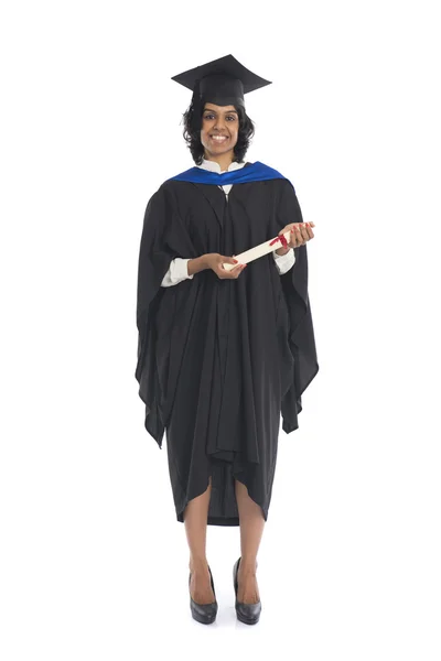 Female graduate with her diploma — Stock Photo, Image