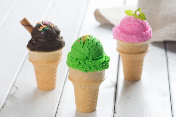 Various cones of ice cream — Stock fotografie
