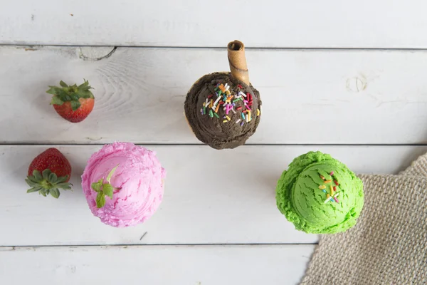 Various ice cream cones — Stock Photo, Image