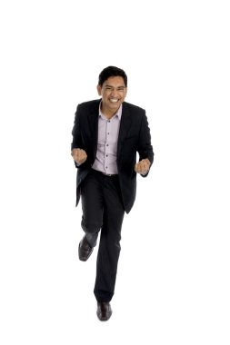 İş adamı sevinç atlama