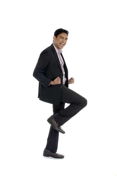 Бізнесмен стрибає в радості — стокове фото