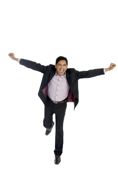 Business man jumping in joy — Stock Photo, Image