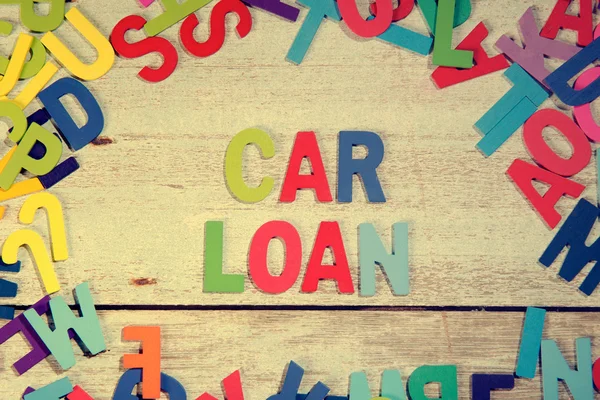 Αυτοκίνητο δάνειο λέξη μπλοκ — Φωτογραφία Αρχείου