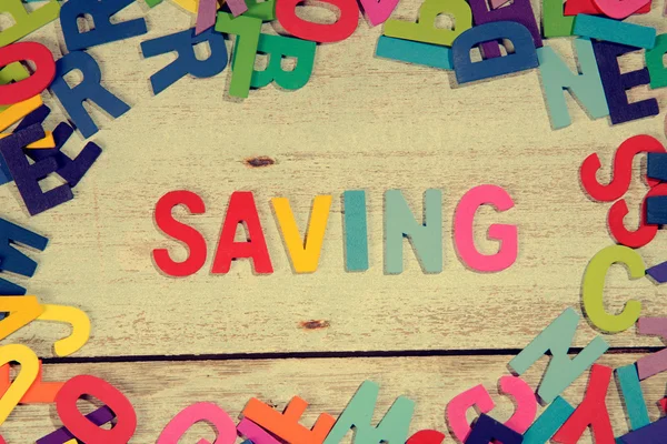 Savings word block — Stock Photo, Image