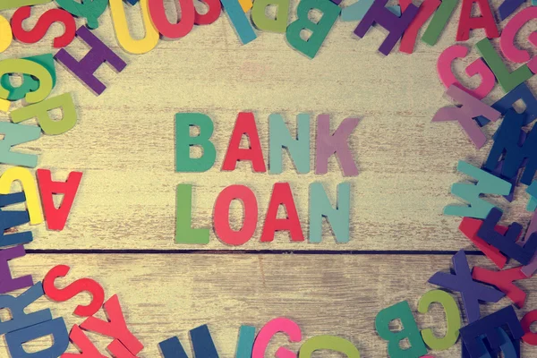 Bloco palavra empréstimo bancário — Fotografia de Stock