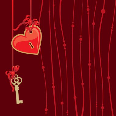 Arka plan kalp ve anahtarı