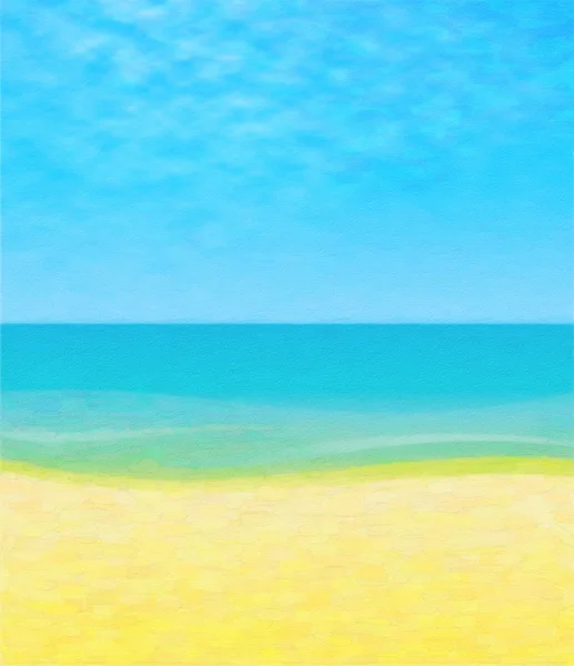 大海沙滩在蓝蓝的天空 — 图库照片#