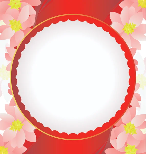 Blommor bakgrund med vit cirkel — Stock vektor