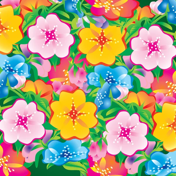 Kolorowe kwiaty wzór — Wektor stockowy
