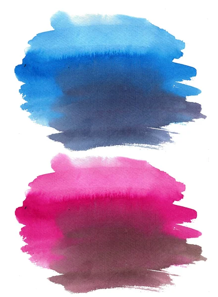 Fundo de aquarela rosa e azul — Fotografia de Stock