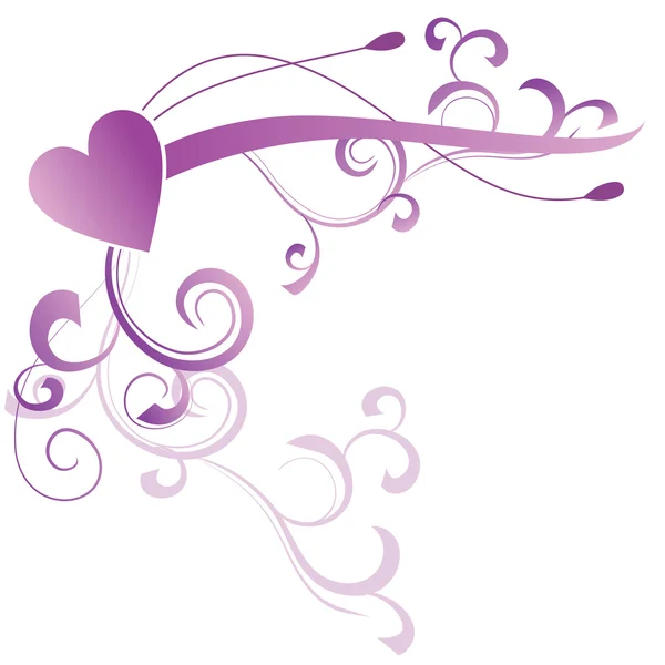 Abstrait coeur floral violet magenta vecteur — Image vectorielle