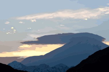 Elbruz Dağı, gün batımı