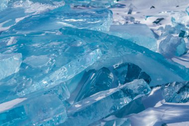 Blocs of ice on Baikal lake clipart