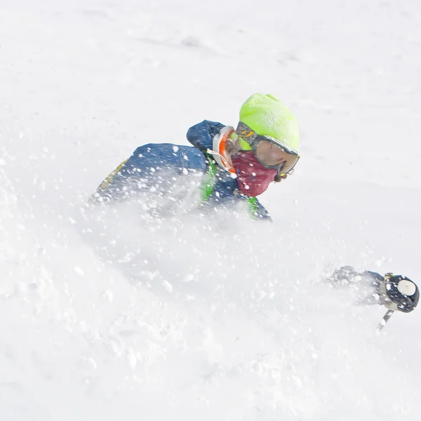 Freerider i en snow pulver — Stockfoto