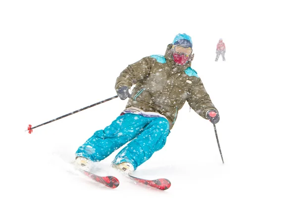 Freerider em um pó de neve — Fotografia de Stock