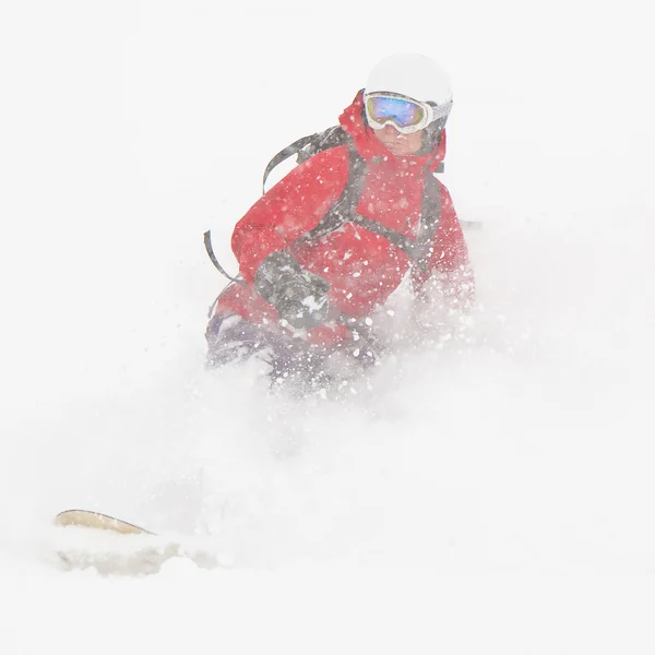 Freerider en un polvo de nieve — Foto de Stock