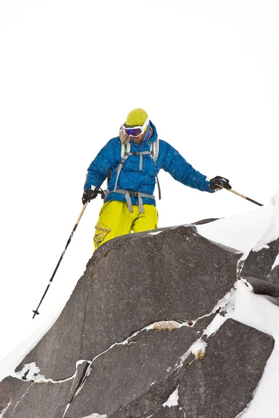 Freeride w górach Kaukazu — Zdjęcie stockowe