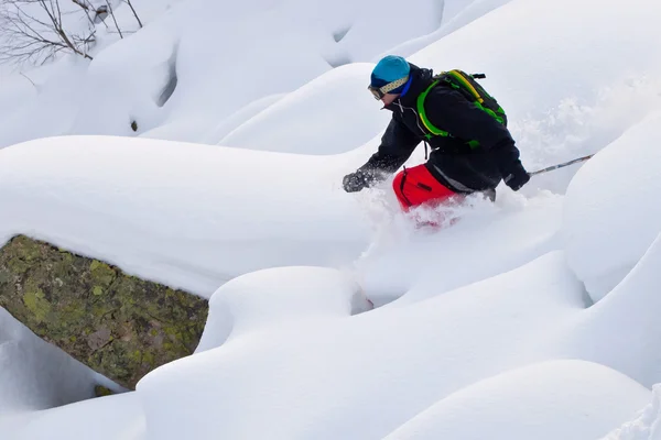 Freerider skiing in Siberia — Stock Photo, Image