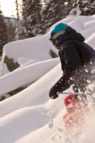 Freerider skiing in Siberia — Stock Photo, Image