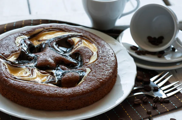 Kake med sjokolade – stockfoto