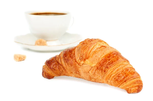 Croissant és kávé — Stock Fotó