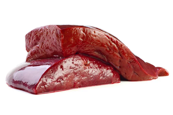 Raw Liver Isolated White Background — Stock Photo, Image
