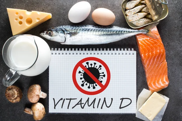 Dieta Bohatá Vitamín Odolnost Vůči Virům Přírodní Zdroje Vitaminu Potravinách — Stock fotografie