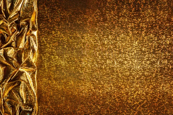 Gold Fabric Background, Cloth Golden Sparkles Texture Border