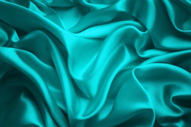 Silk Cloth Background, Blue Satin Abstract Waving Fabric clipart