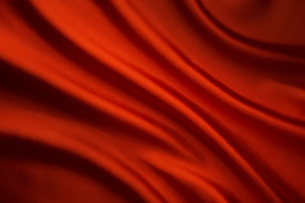 Fond ondulé en tissu de soie, Texture abstraite en tissu de satin rouge — Photo