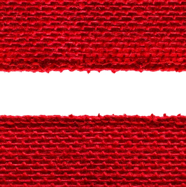 Burlap seamless tecido borda textura, pano de saque fronteira Hessian — Fotografia de Stock