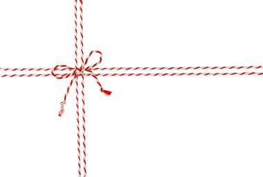 Beyaz zarf paket, kırmızı kurdele kordon posta paketi, kesintisiz yay düğüm ip bağladılar