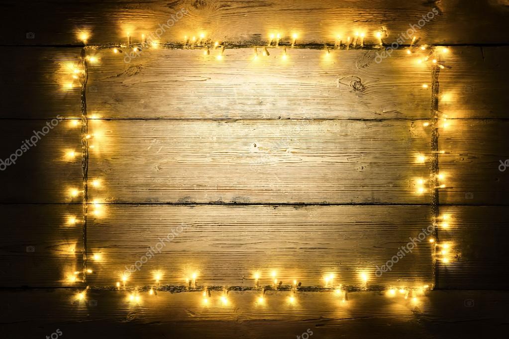 Garland Lights Wood Frame Lighting Wooden Planks Sign Board