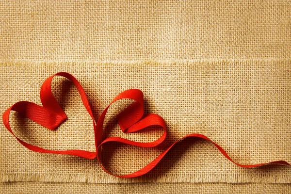 Dia dos Namorados Coração, Casamento casal, Valentine s Hearts Sackcloth — Fotografia de Stock