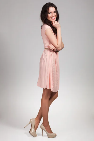 Beautiful Fashion model wearing dress — Stock Photo, Image