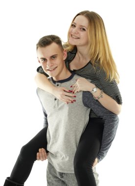 Sırtıma binmek kıza veren çocuk