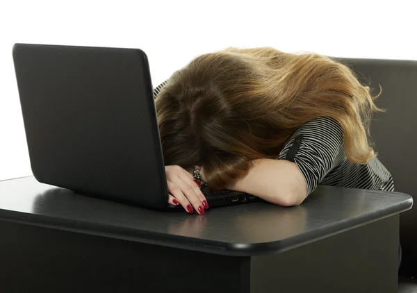 Estudiante chica cayendo dormido —  Fotos de Stock
