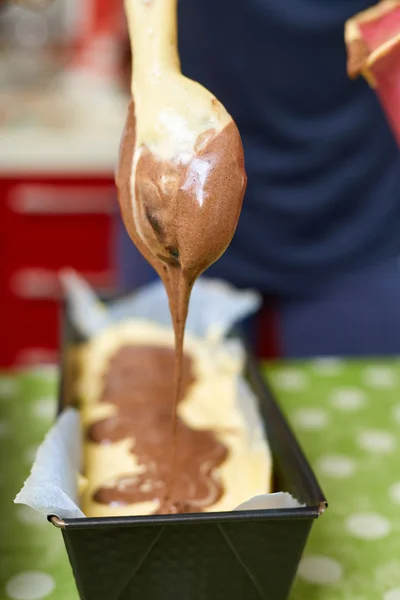 Housewife making a sweet pastry — Stock Photo, Image