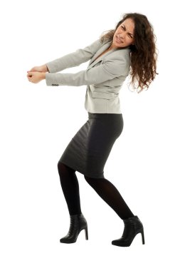 hayali bir ip çekerek işkadını