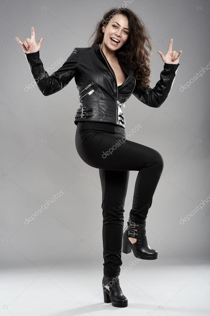 Rock chick gesturing — Stock Photo © Xalanx #106094322