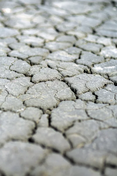 Droge gebarsten grond — Stockfoto